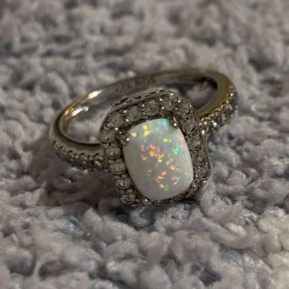 Genuine Lab Created Opal Ring - Picture 1 of 5